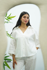 Ensemble en lin blanc