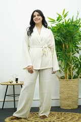 Ensemble Fluide Style Kimono - blanc cassé