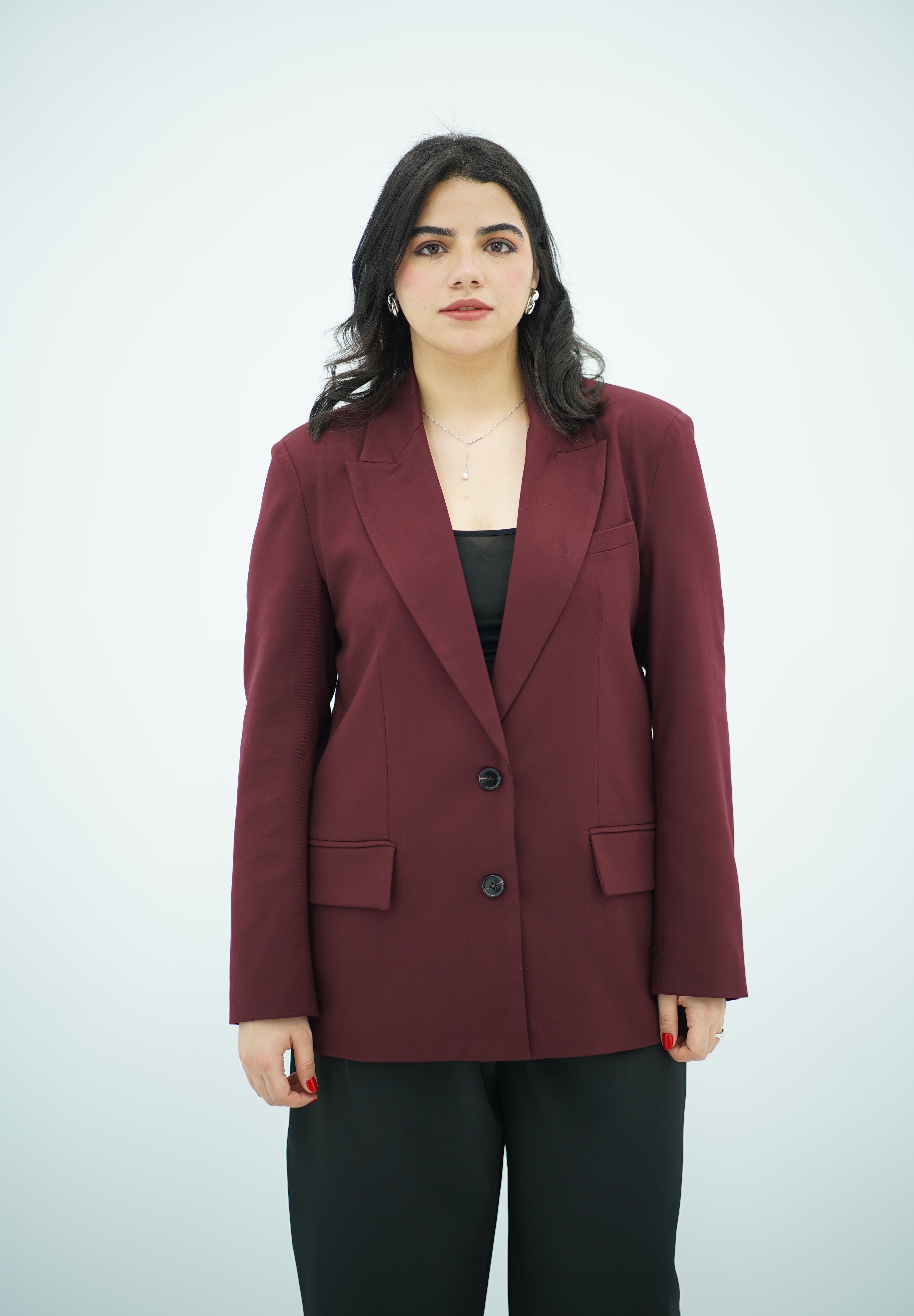 Blazer Bordeaux avec Fente Dorsale