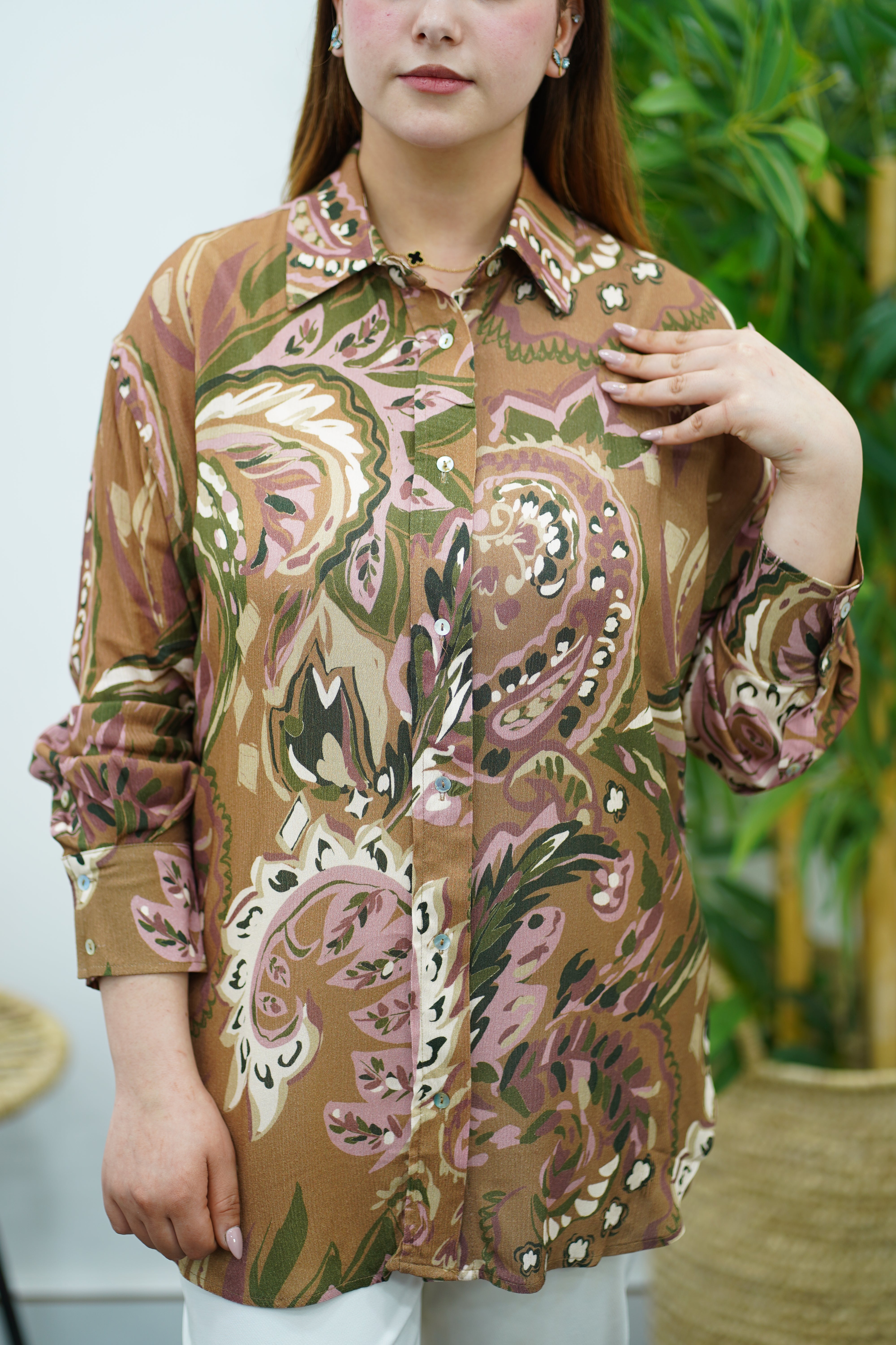 Chemise en Motifs Marron