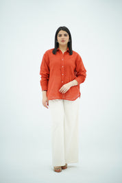 Chemise en lin - Rouge brique