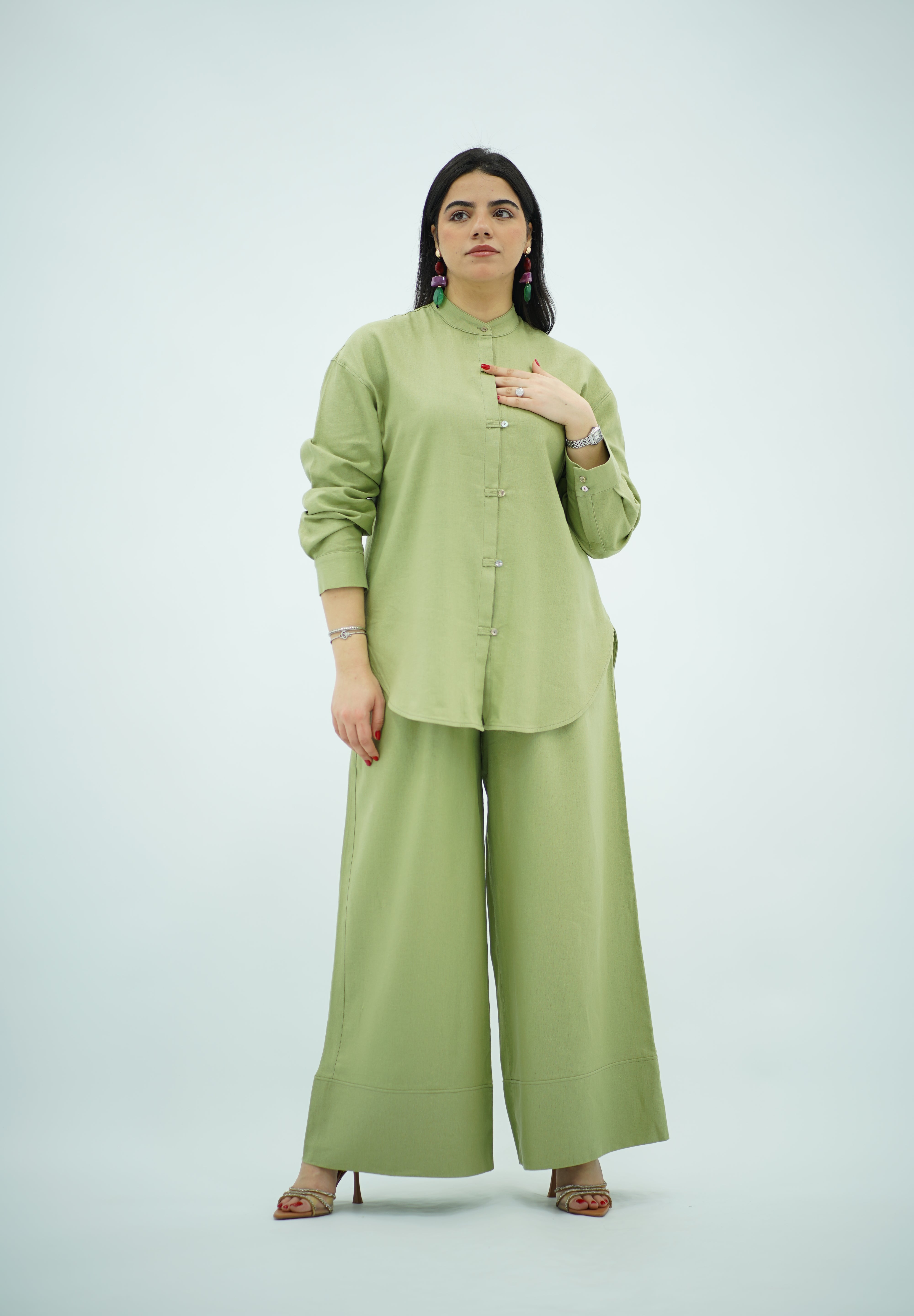 Ensemble En Lin Vert Pistache