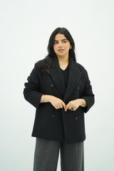 Manteau court à double boutonnage 🖤