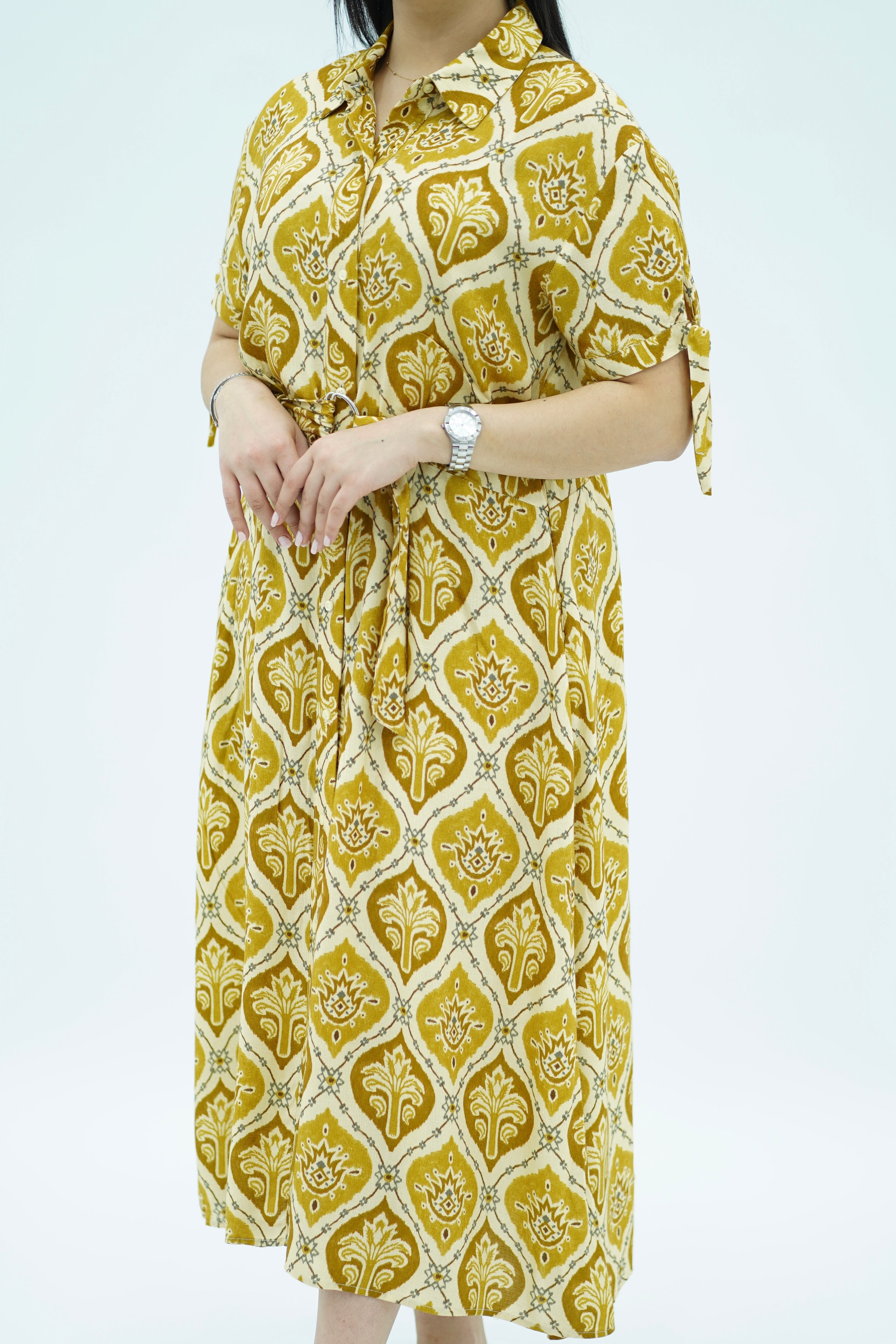 Robe jaune imprimée