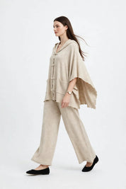 Ensemble Cape et Pantalon Large en Maille