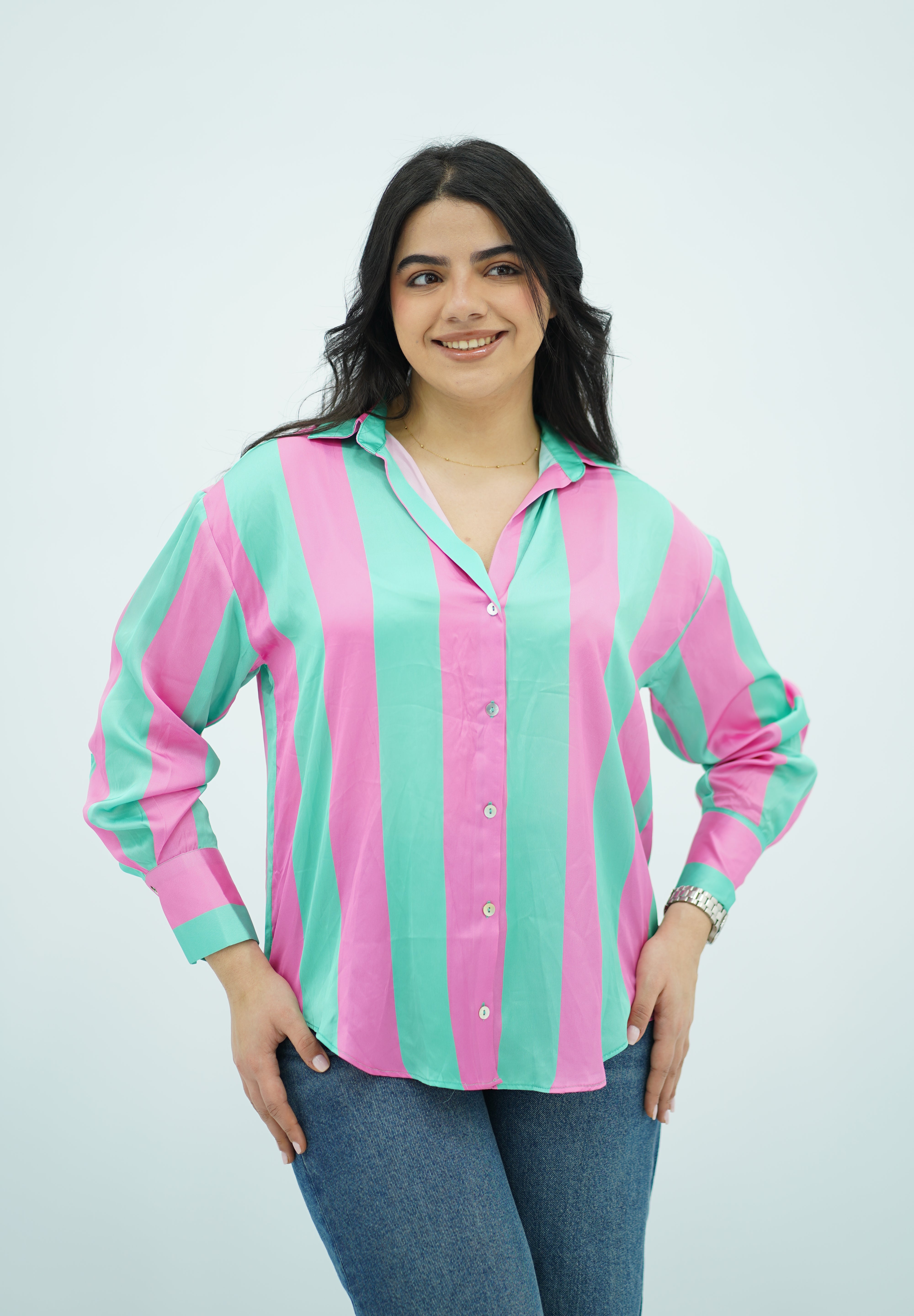 Chemise En satin Rayé