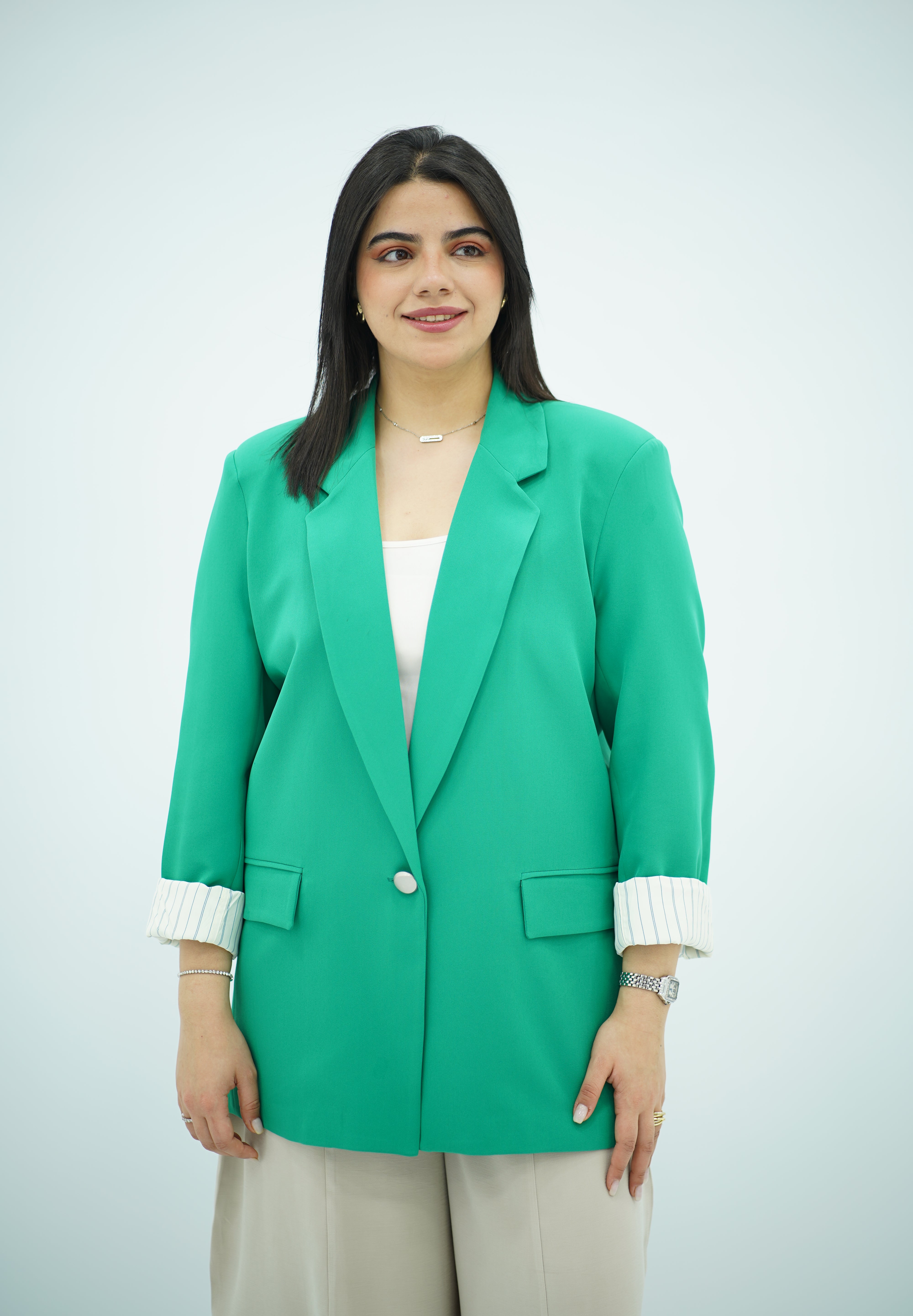 Blazer Vert Émeraude Structuré