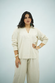 Ensemble en Lin beige naturel