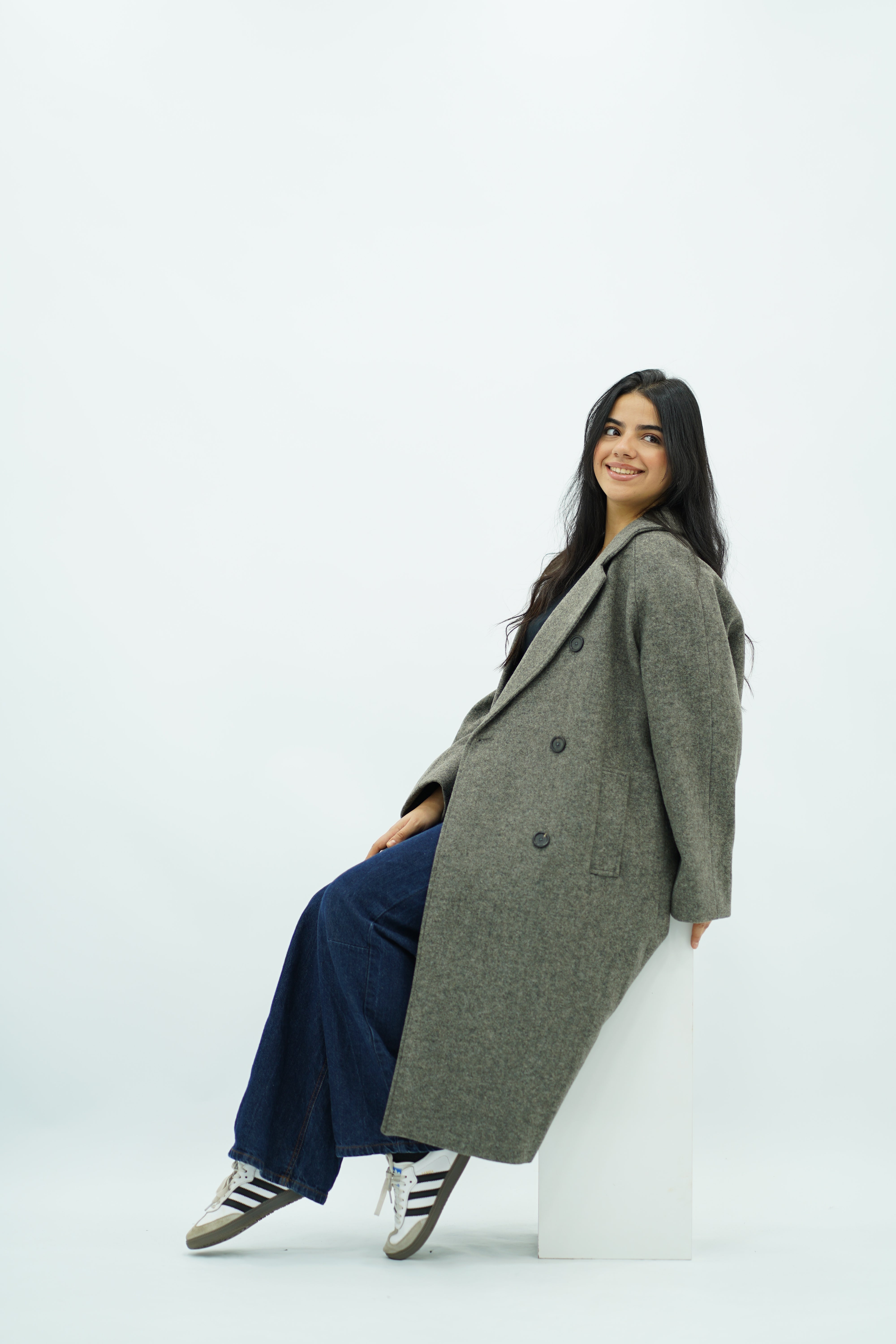 Manteau Gris long oversize