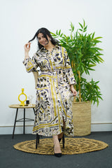 Robe Imprimée avec Ceinture – Chic Intemporel