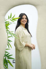 Robe Gandoura en crêpe - Beige