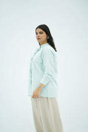 Chemise vert menthe clair à nœud
