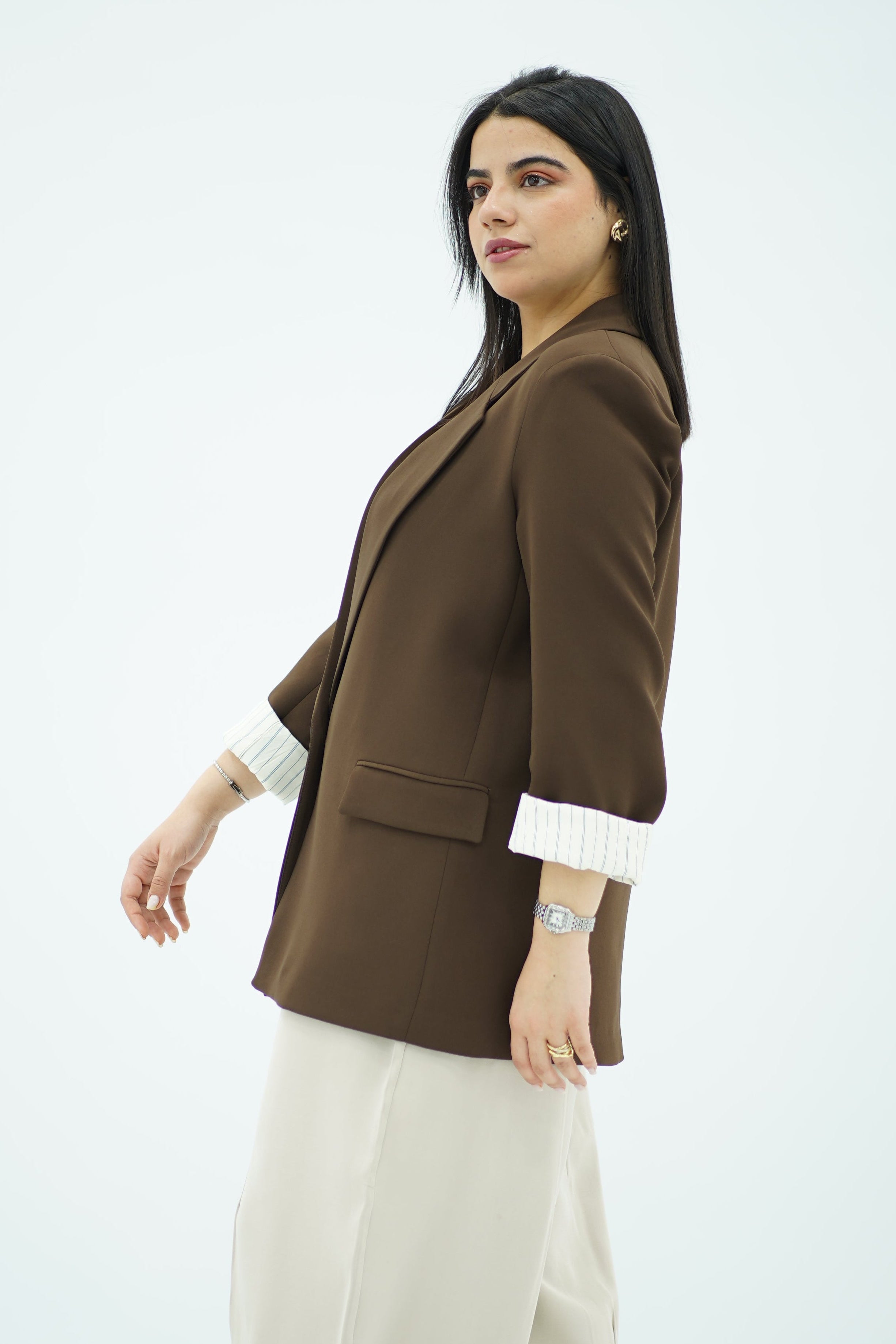 Blazer Fluide Marron chocolat