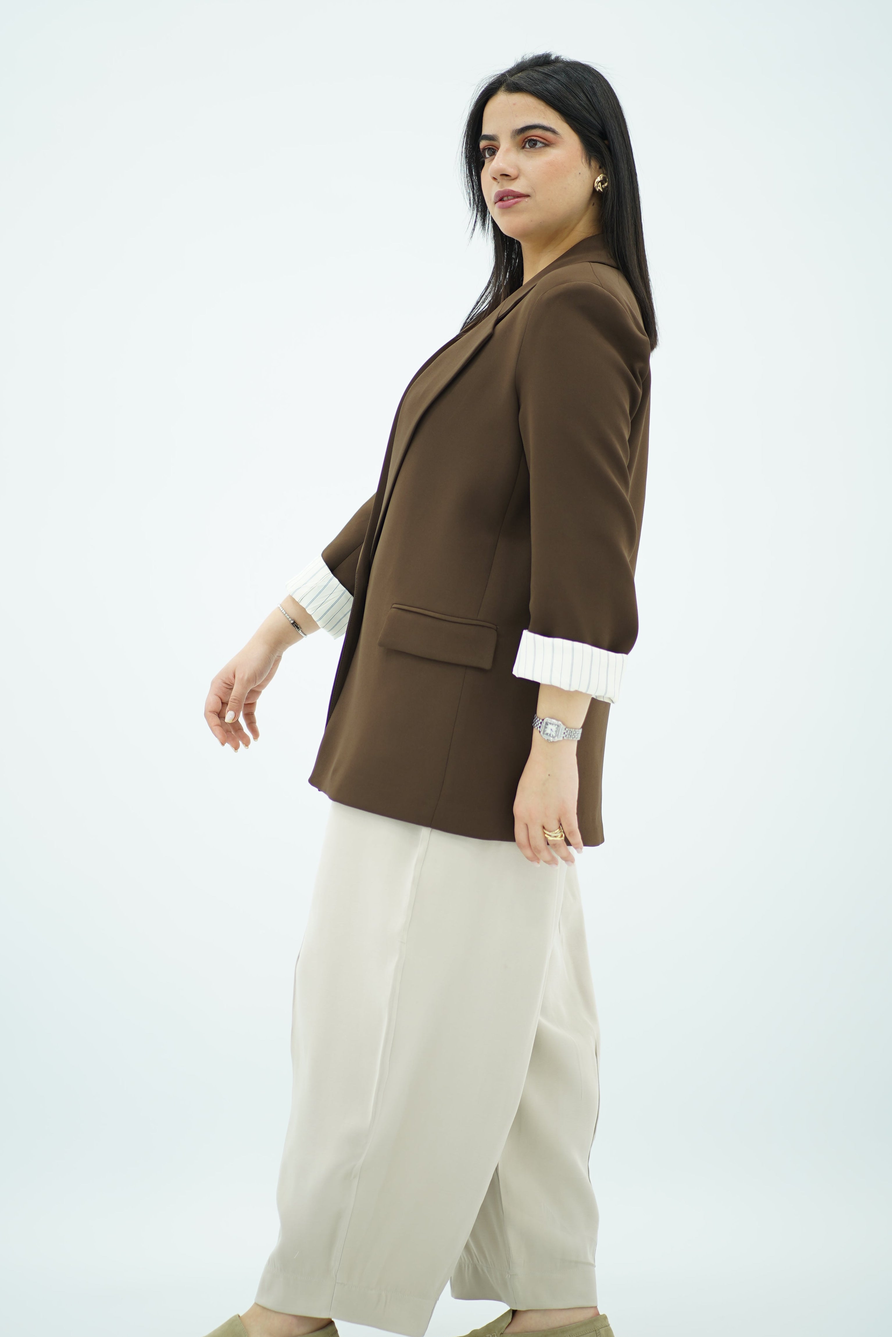 Blazer Fluide Marron chocolat