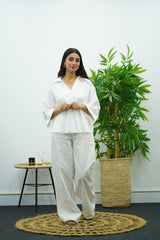 Ensemble en lin blanc