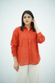 Chemise en lin - Rouge brique