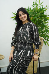 Robe longue avec ceinture