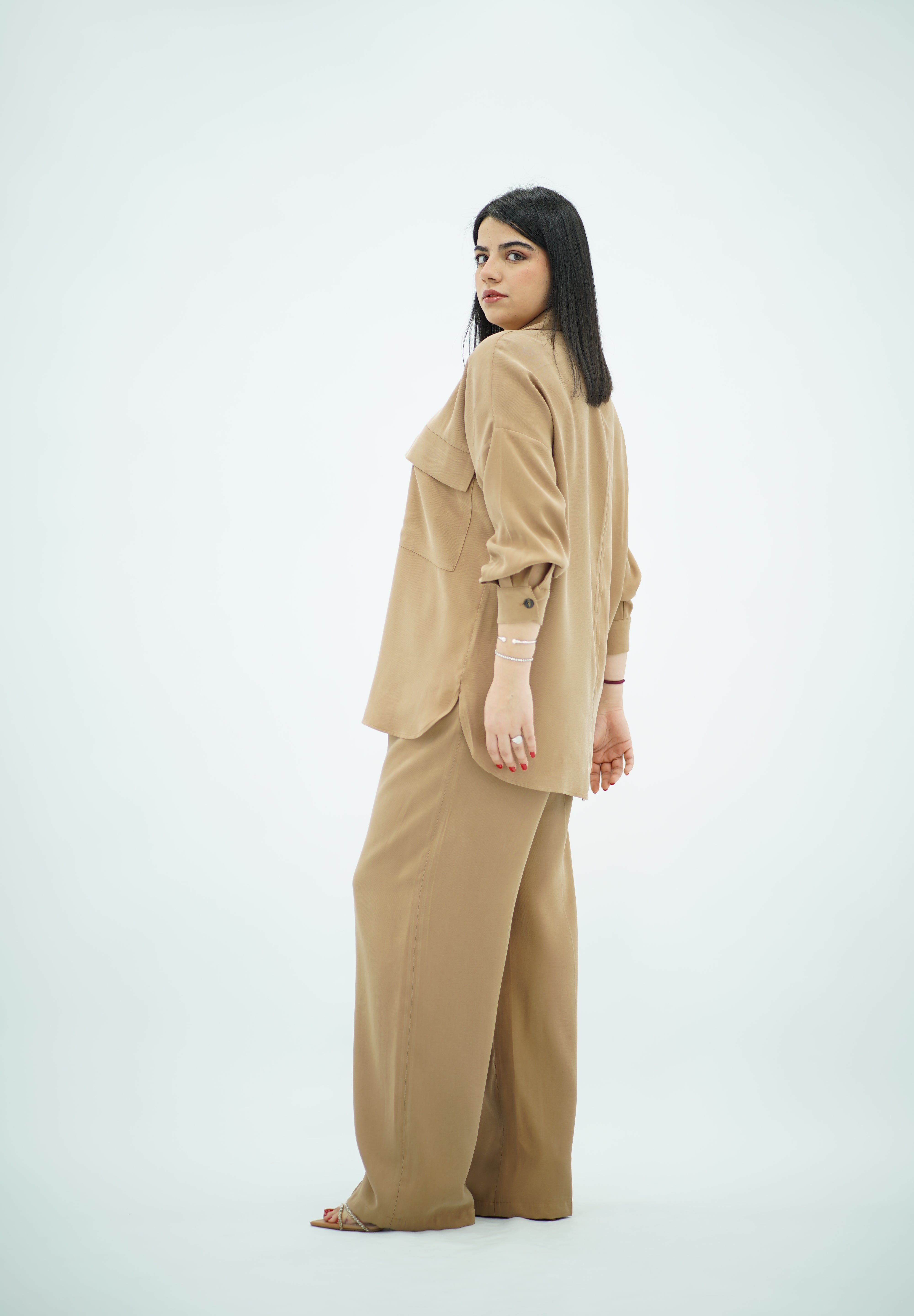 Ensemble Beige camel En Tencel