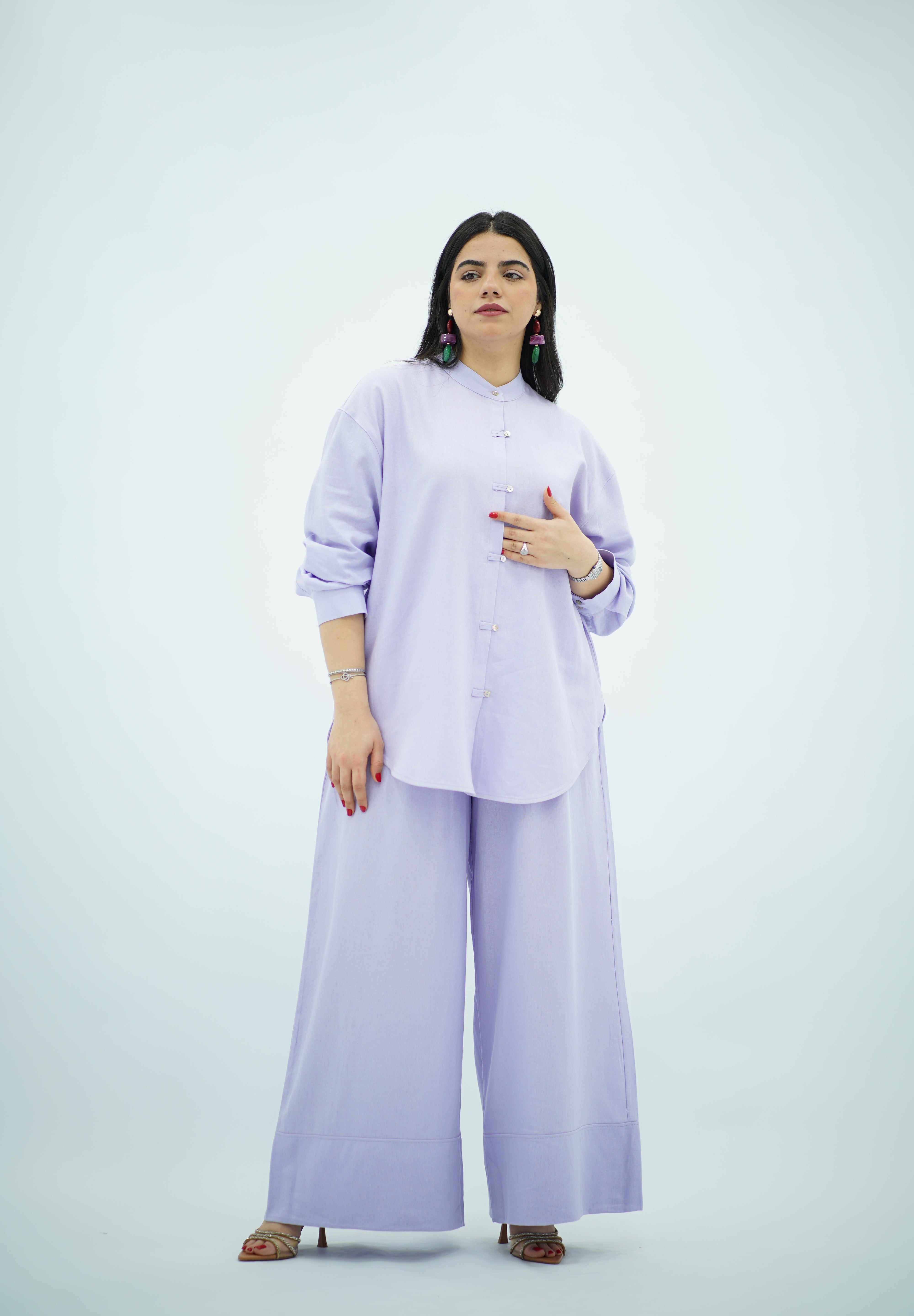 Ensemble En Lin Mauve clair