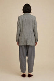 Blazer à Motifs Pied-de-Poule Noir & Blanc