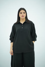 Ensemble En Tencel Ballonné Noir