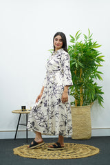 Robe En Satin Fleurie