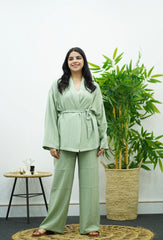 Ensemble Fluide Style Kimono - Vert eau