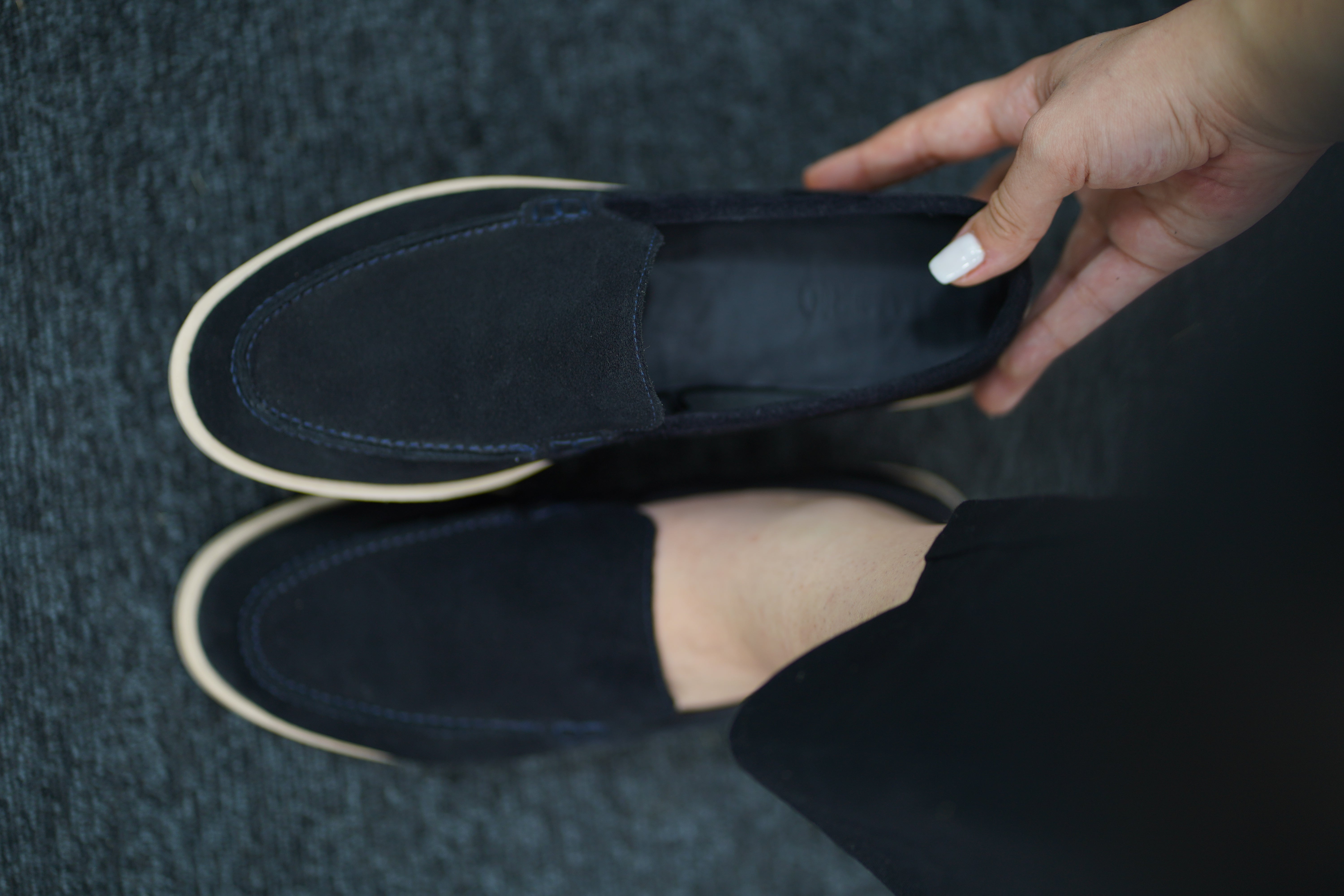 Mocassin en Daim- Bleu nuit