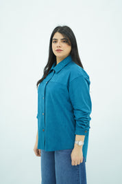 Surchemise Faux daim Turquoise