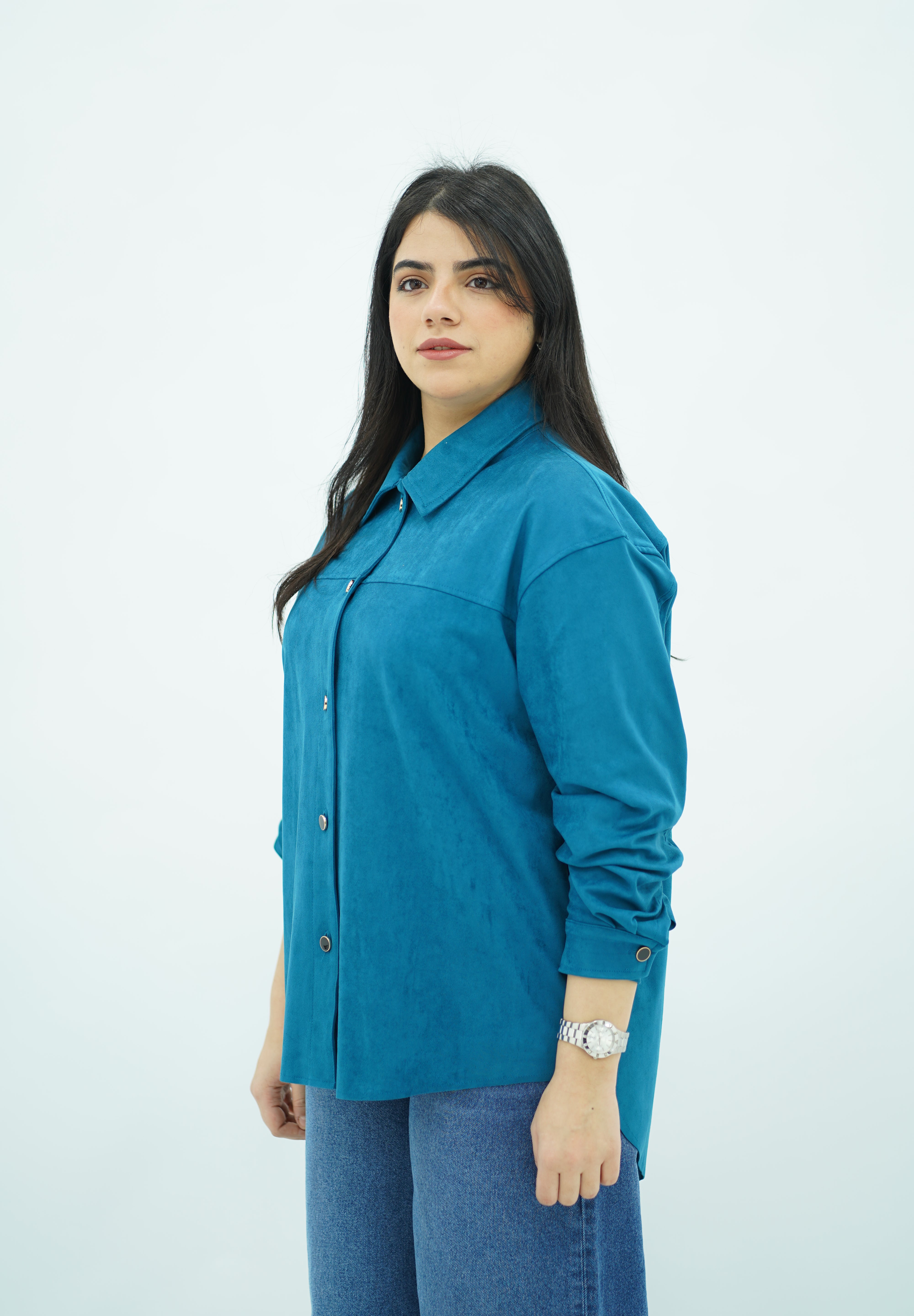 Surchemise Faux daim Turquoise