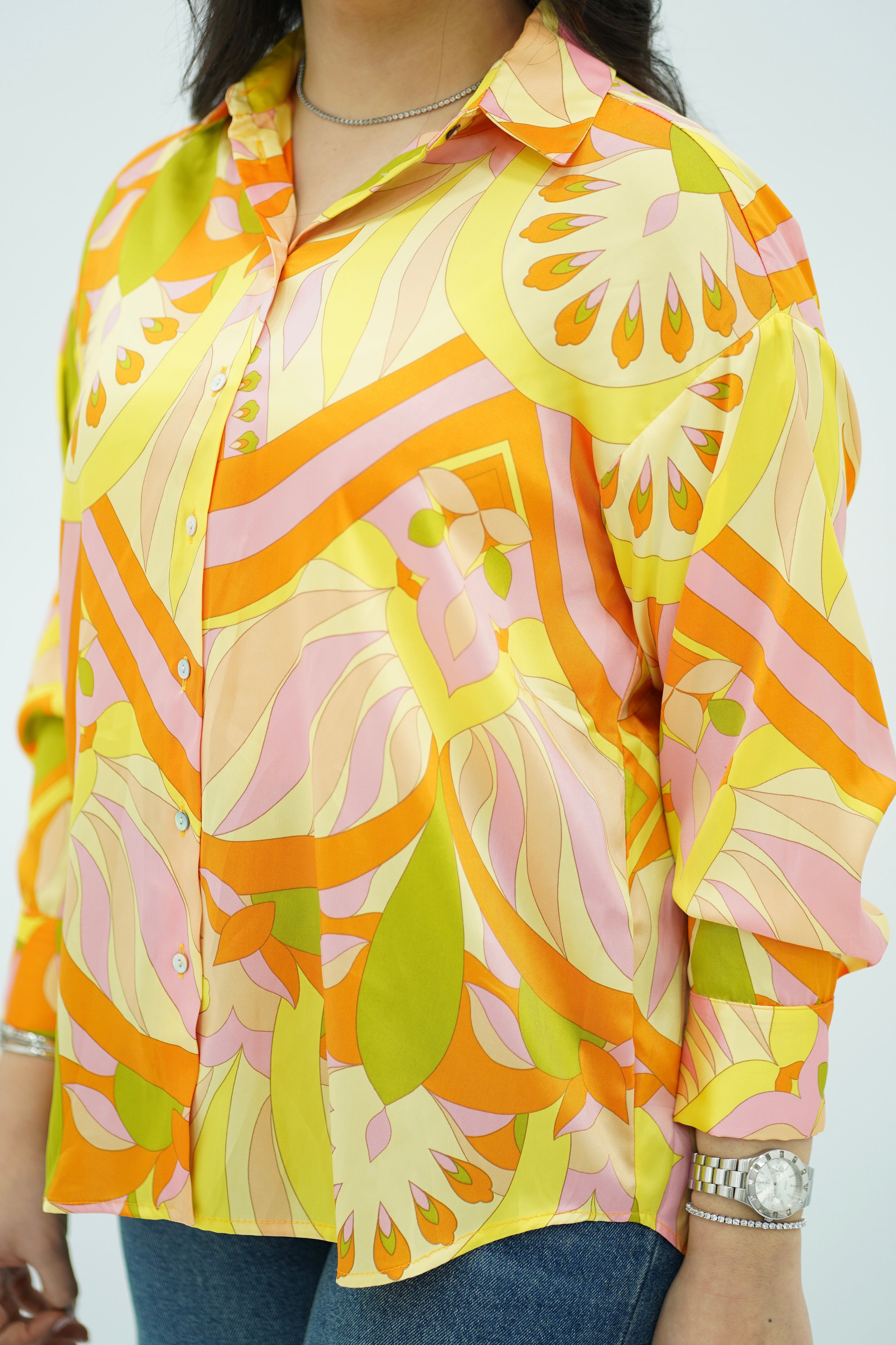 Chemise En satin coloré