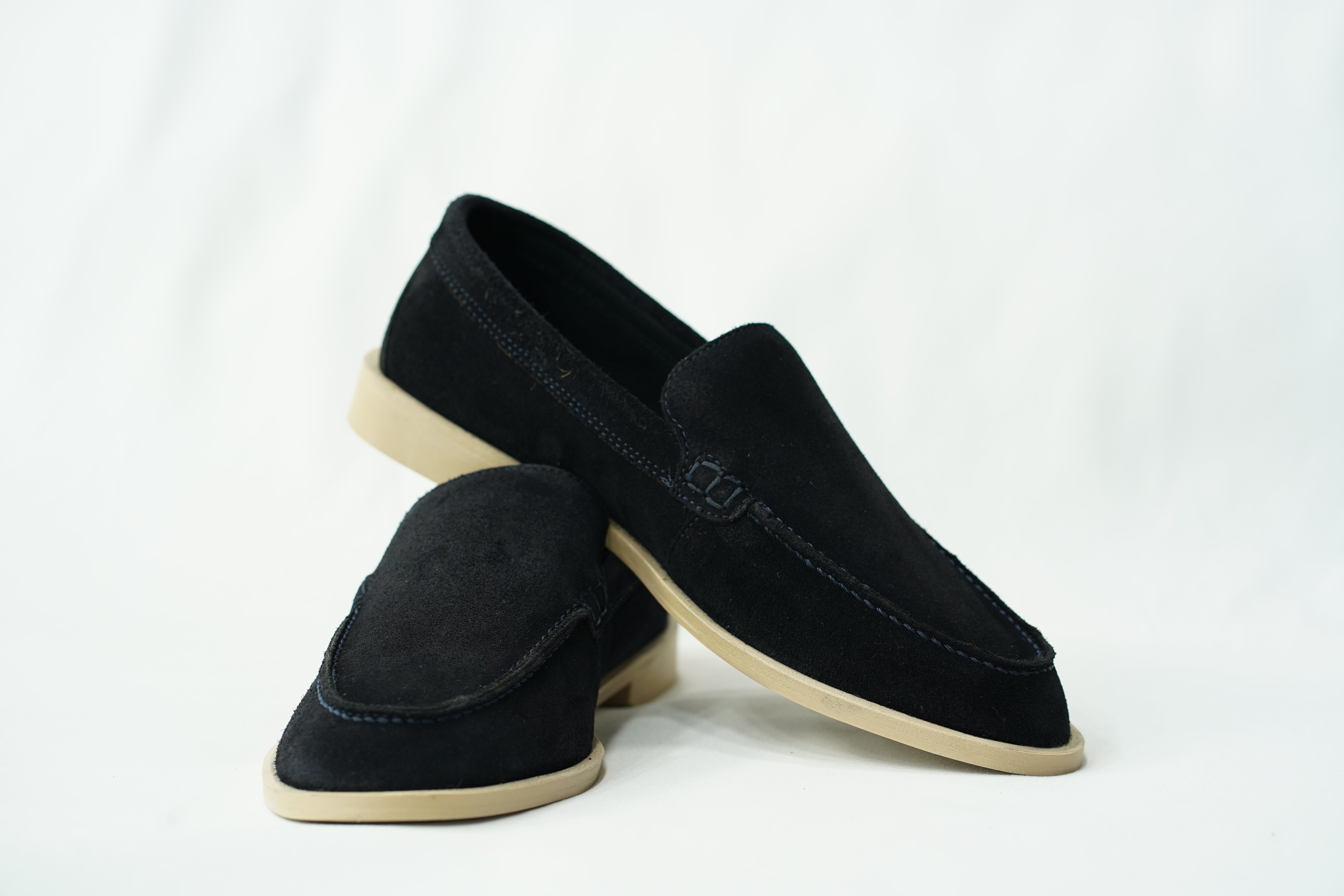 Mocassin en Daim- Bleu nuit