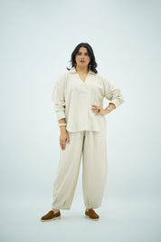 Ensemble en Lin beige naturel