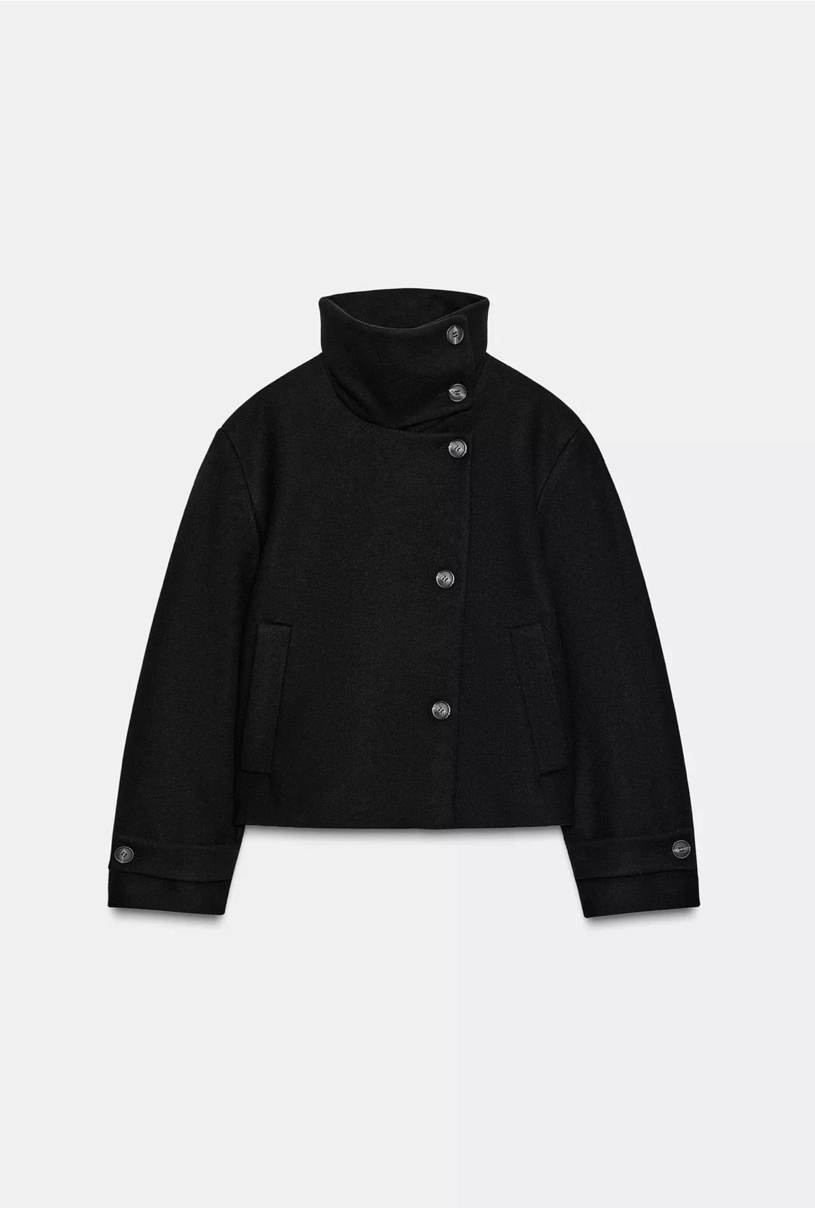 Manteau court col montant