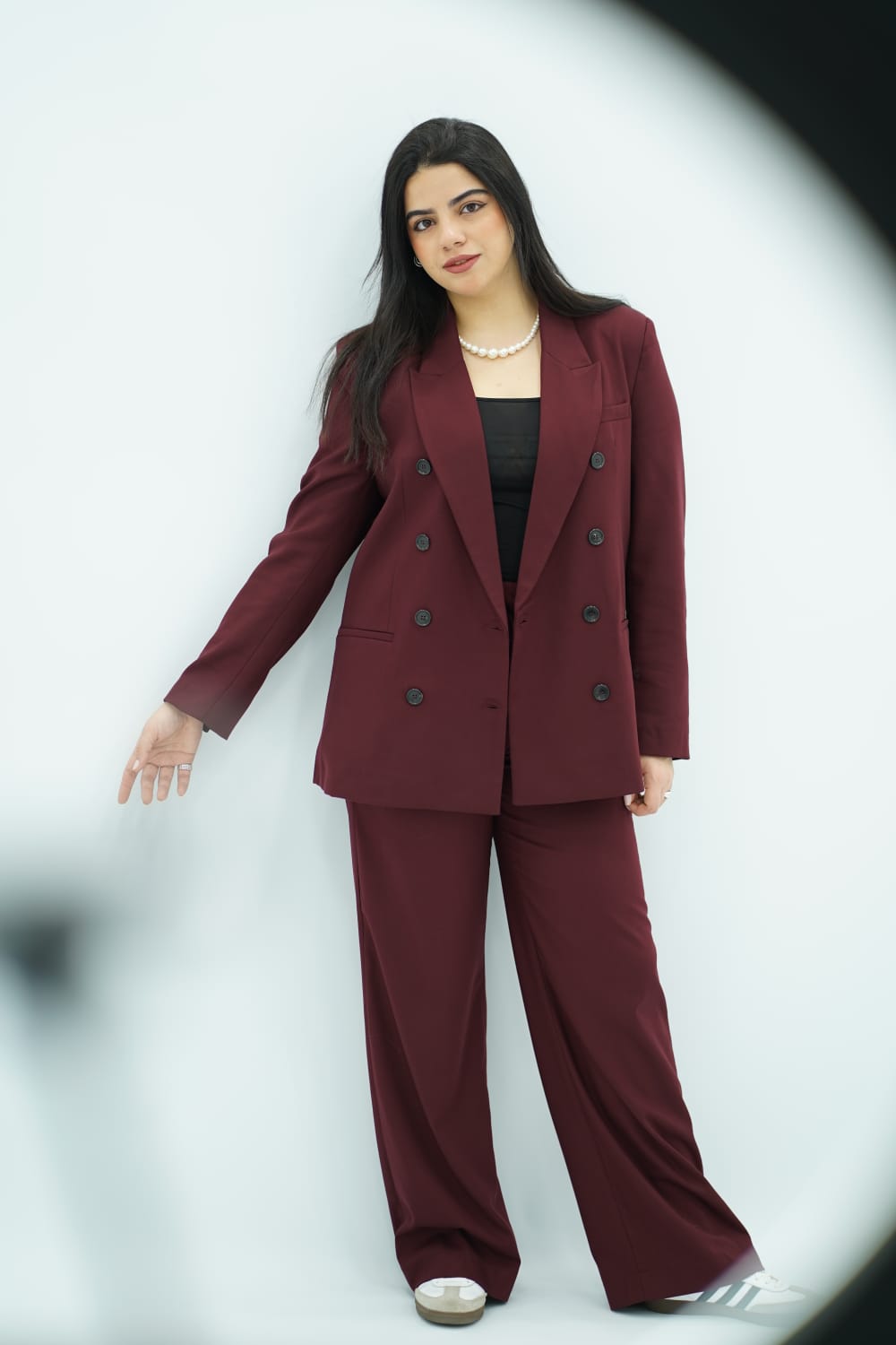 Tailleur Bordeaux Profond - Botonné