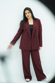 Tailleur Bordeaux Profond - Botonné