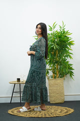 Robe fluide imprimée - Verte 🍀