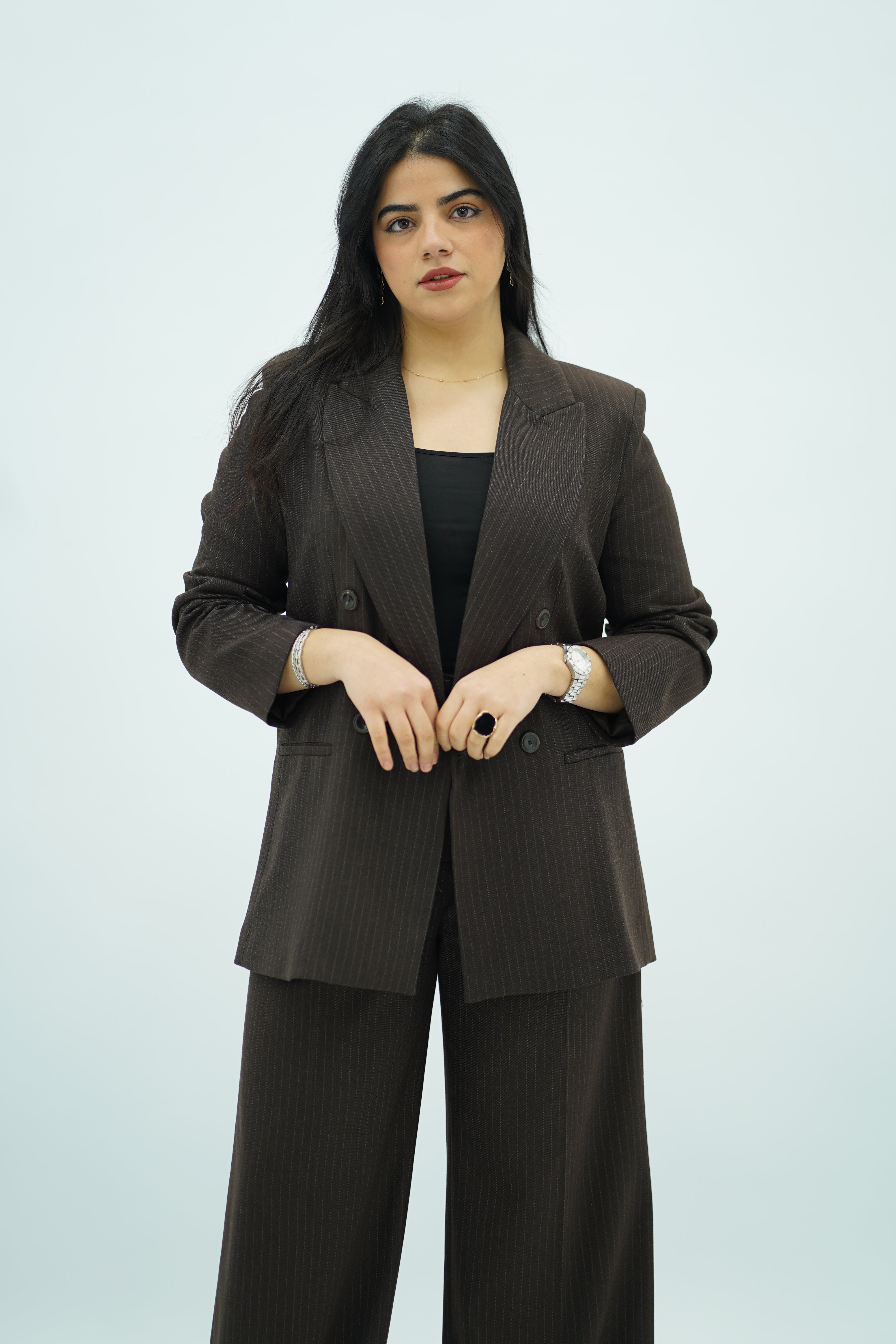 Tailleur à fines rayures