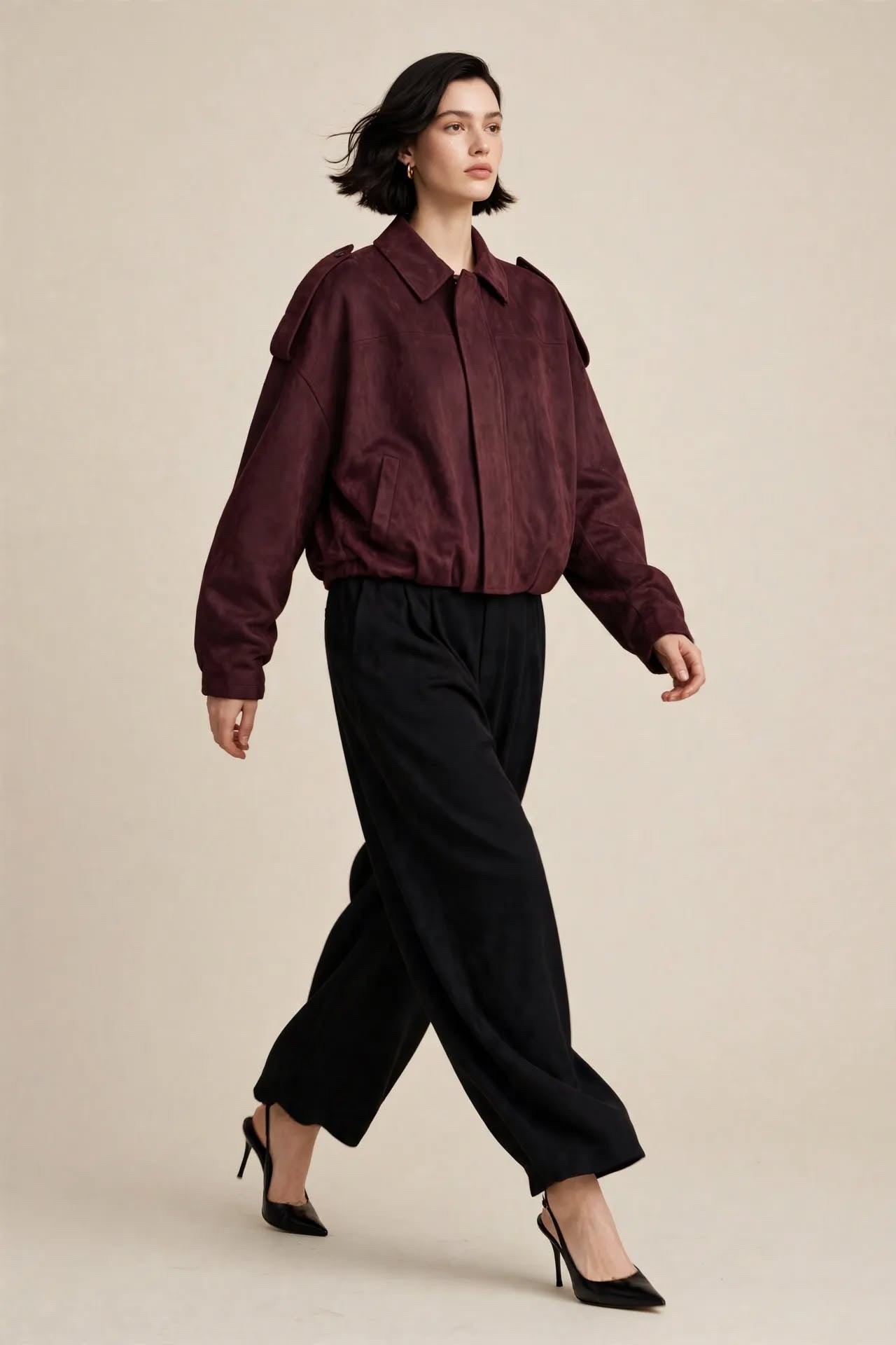 Bomber en Suédine Bordeaux