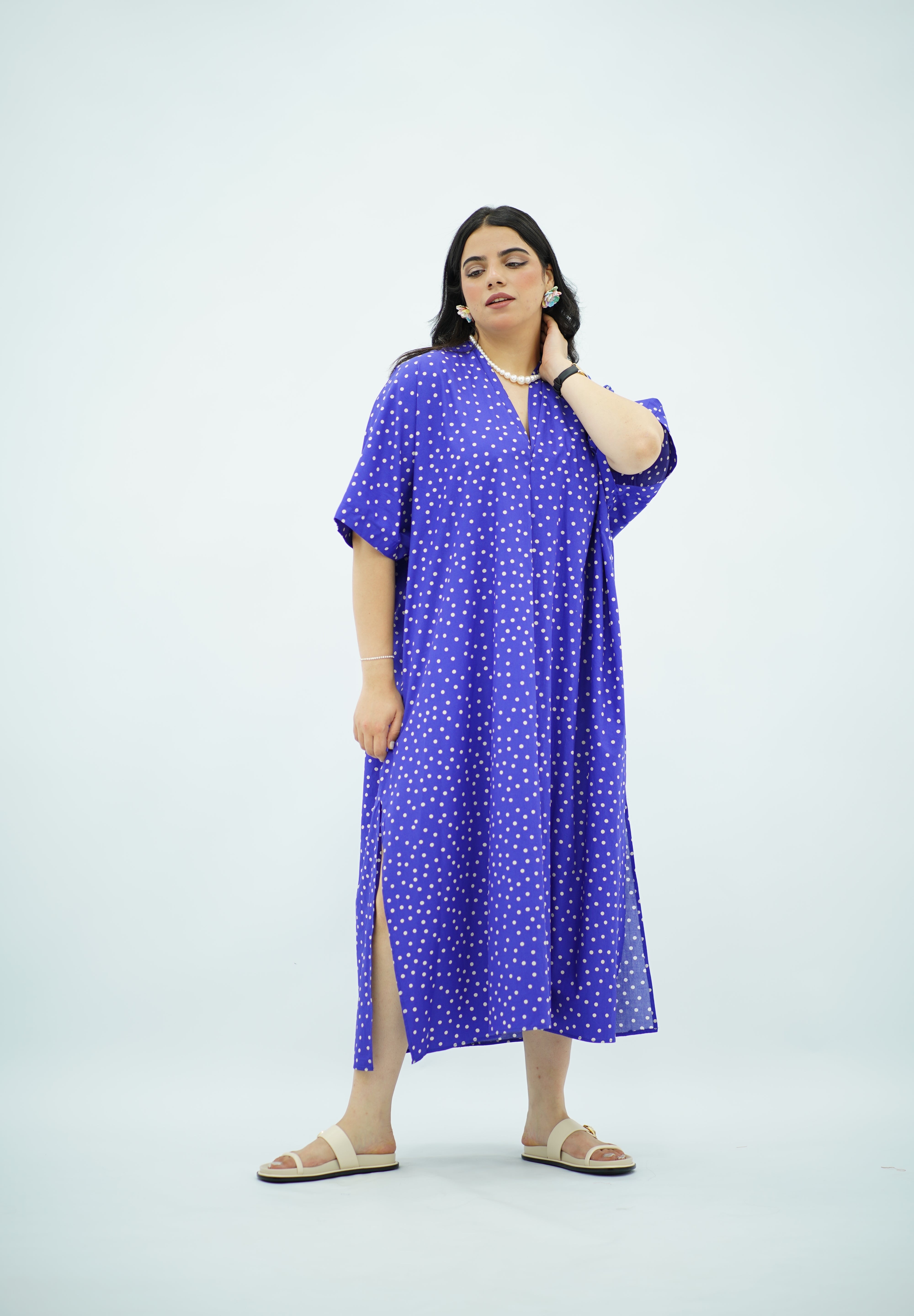 Robe Gandoura À motifs polkadot