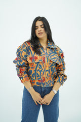 Bomber a motif ethnique multicolore