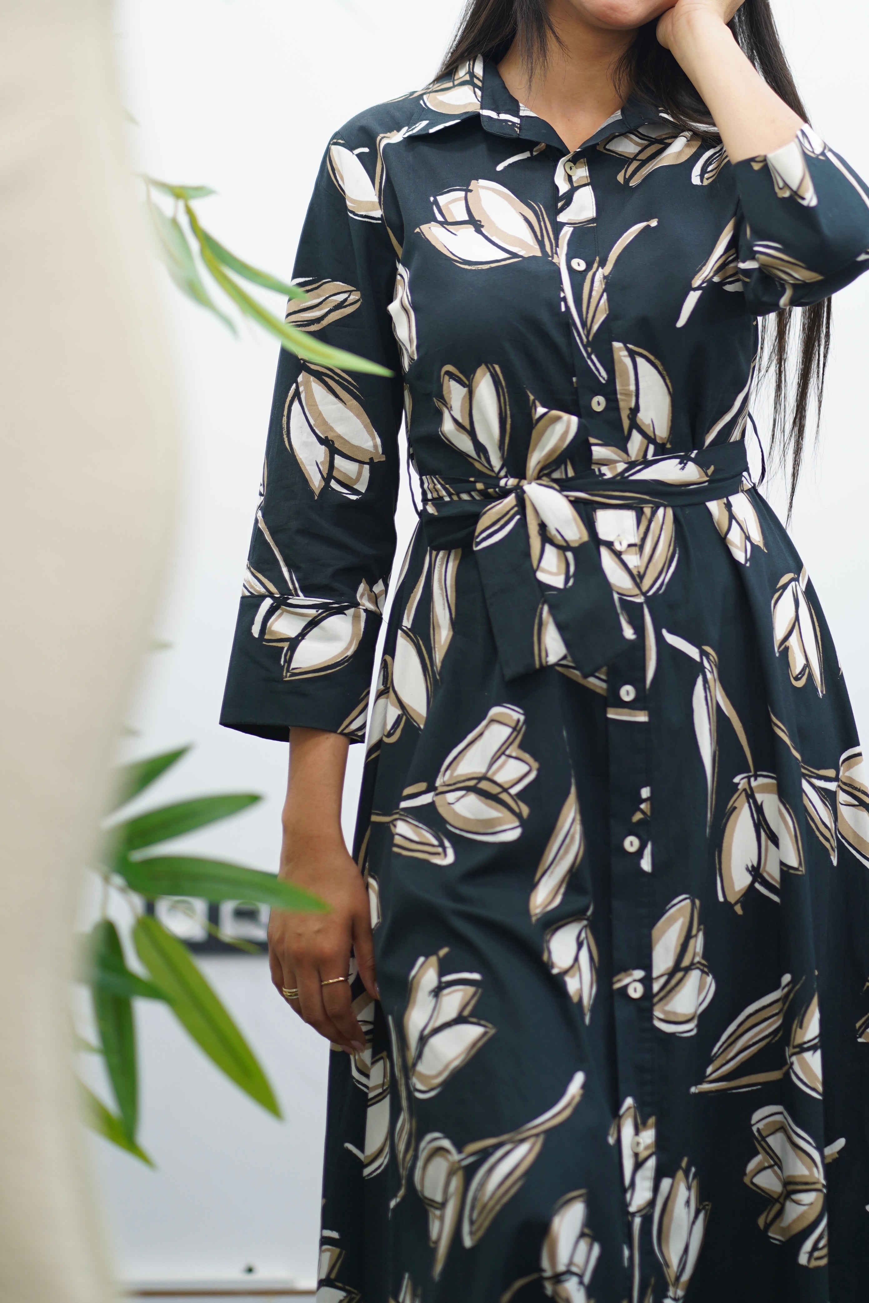 Robe chemise en popeline