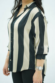 Chemise En Satin Rayé