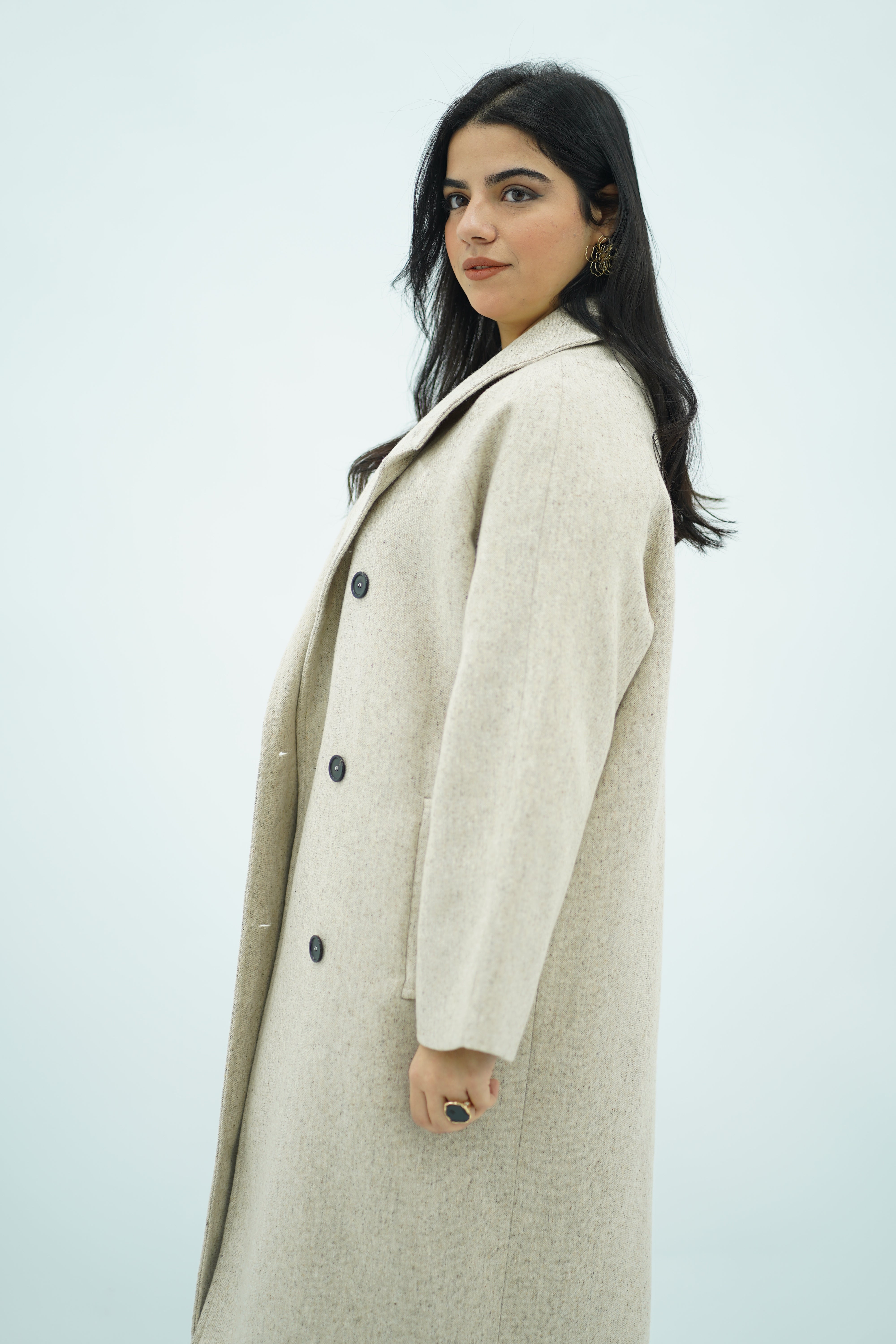 Manteau oversize Blanc cassé