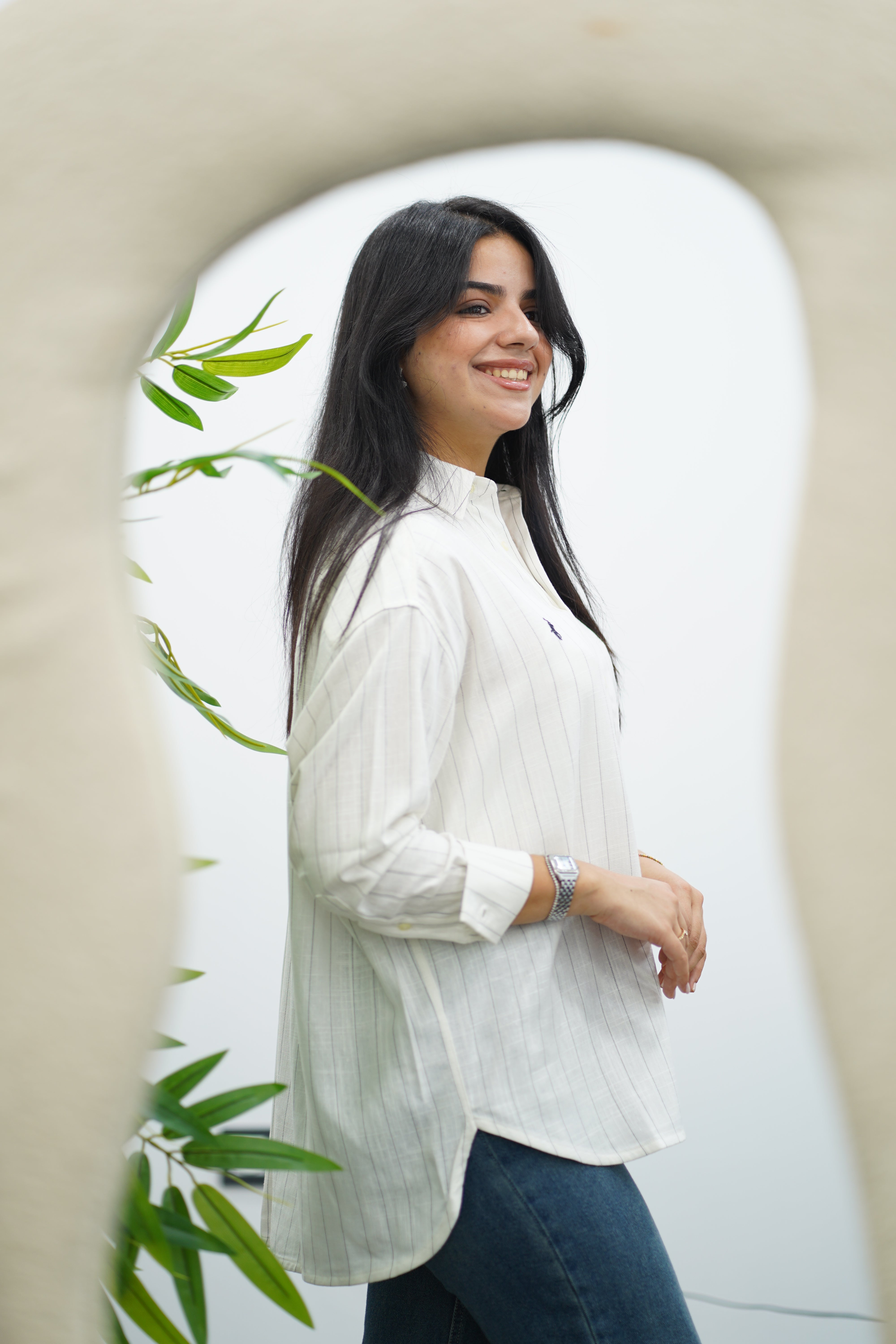 Chemise Rayé En lin - Blanche