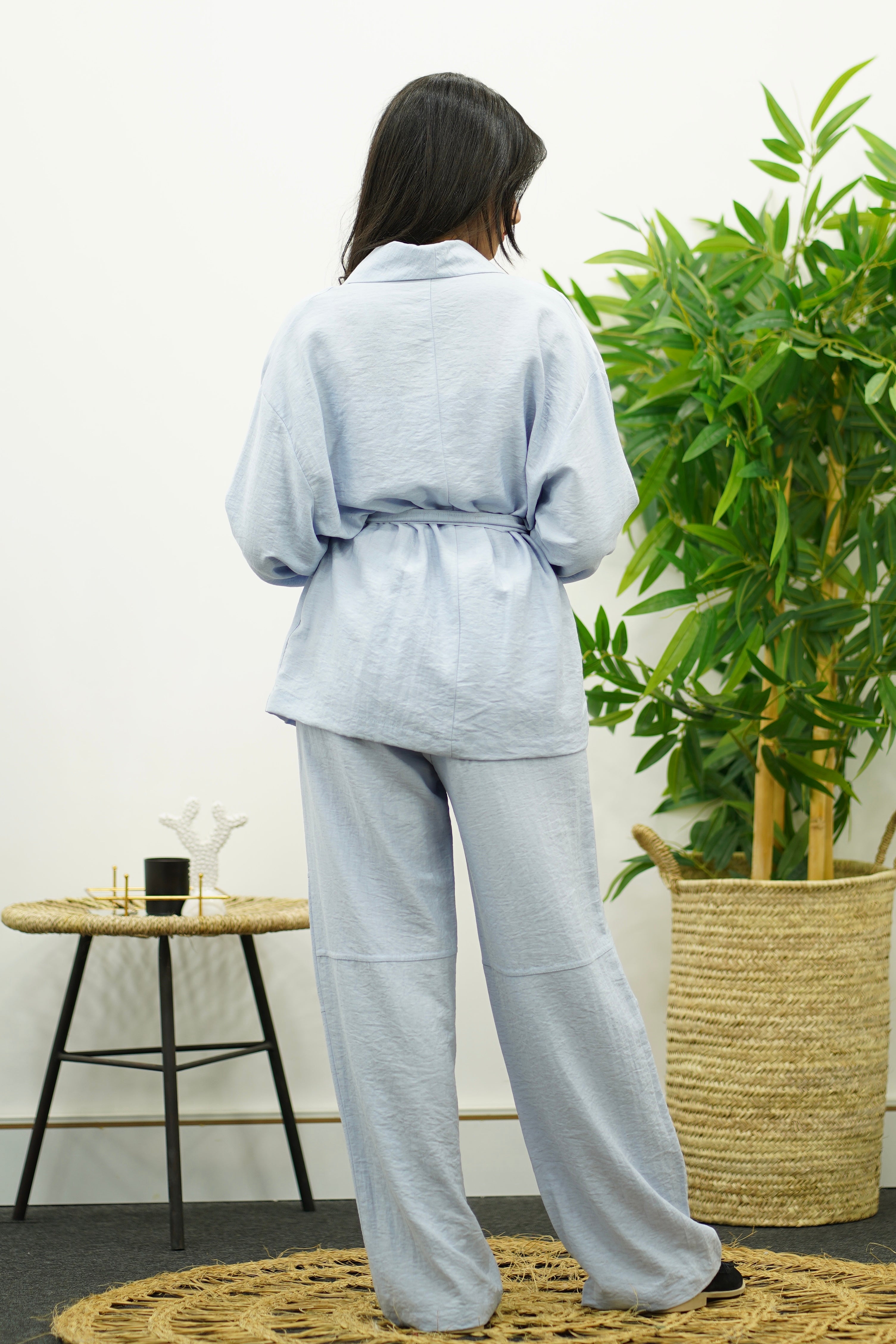 Ensemble Fluide Style Kimono - bleu ciel