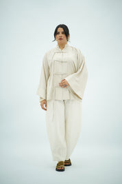 Chemise à noeud écru