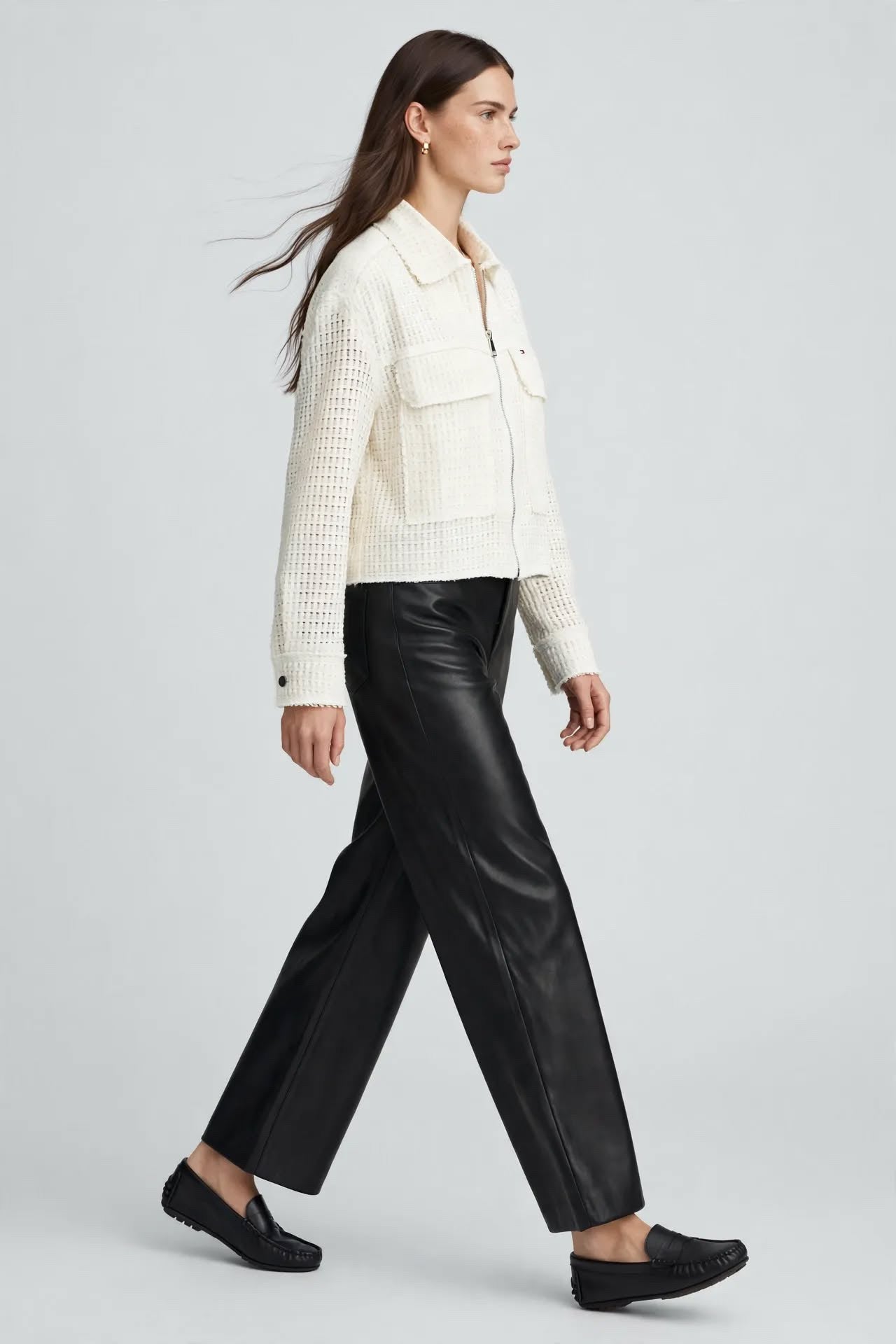 Veste Courte en Tweed Ecru