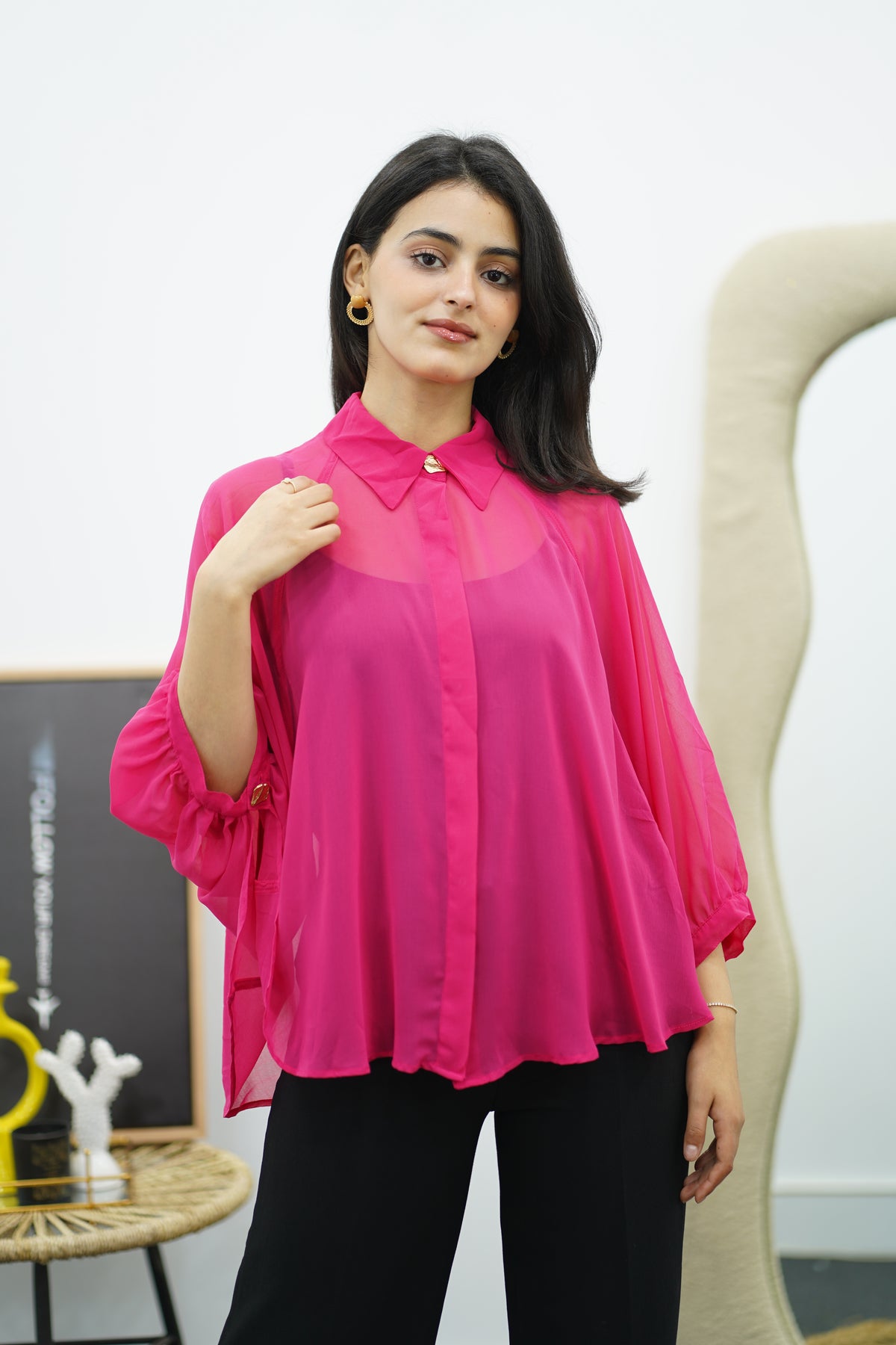 Chemise cap en mousseline
