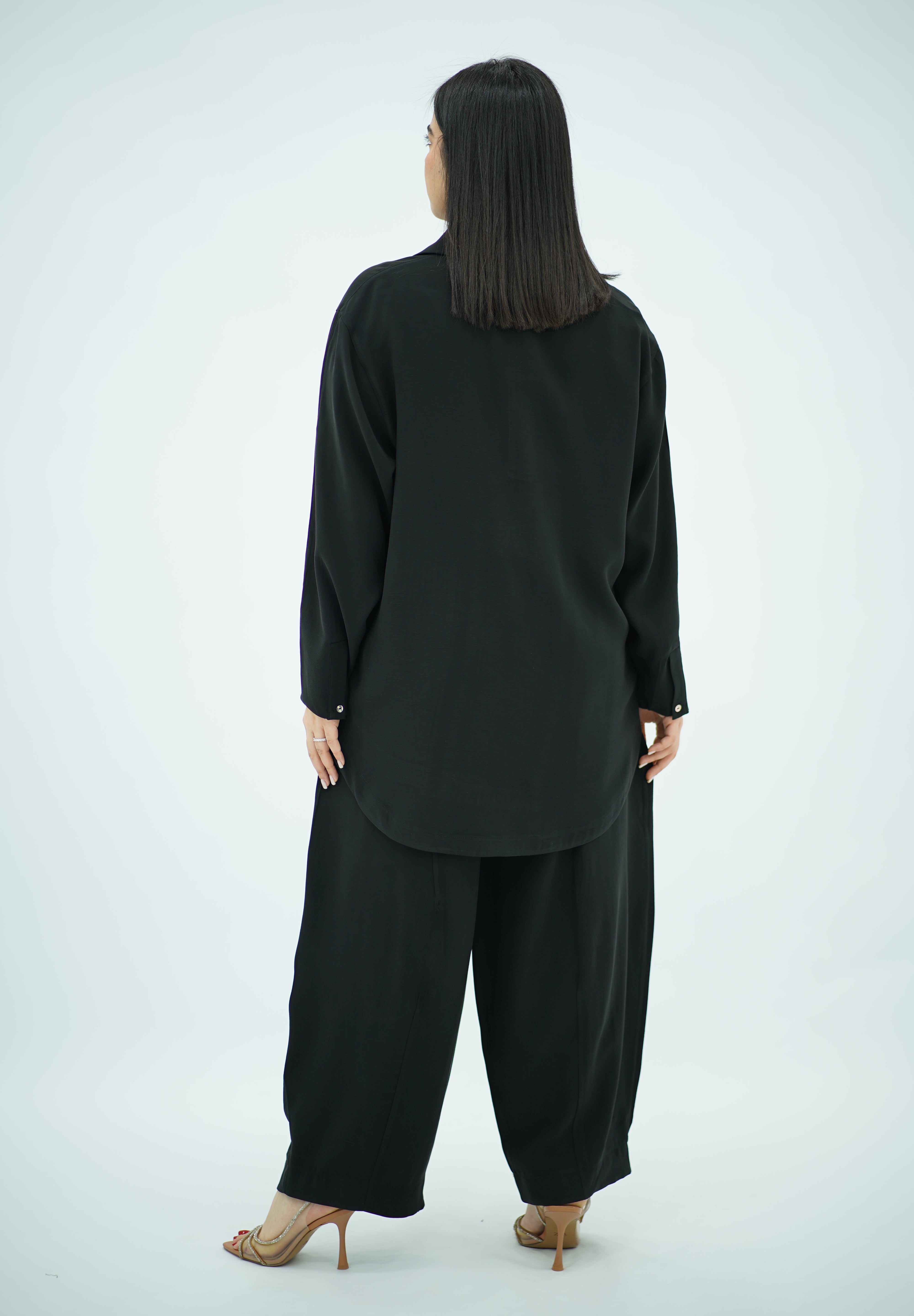 Ensemble En Tencel Ballonné Noir